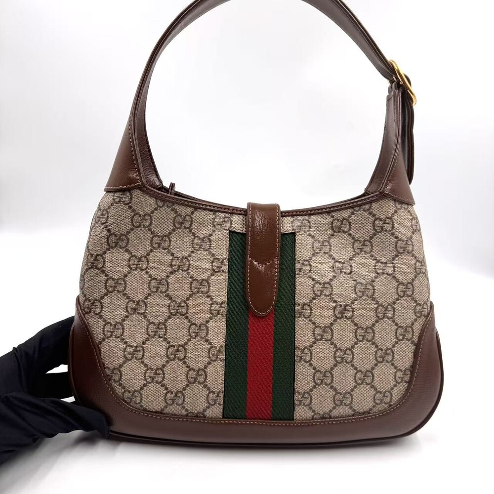 Hj Gucci Jackie Gg Supreme Brown #236181G20B - Picture 1 of 12
